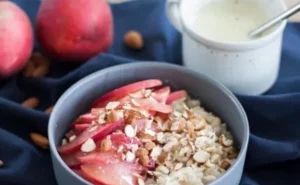 Vegan Rijstpap met perzik